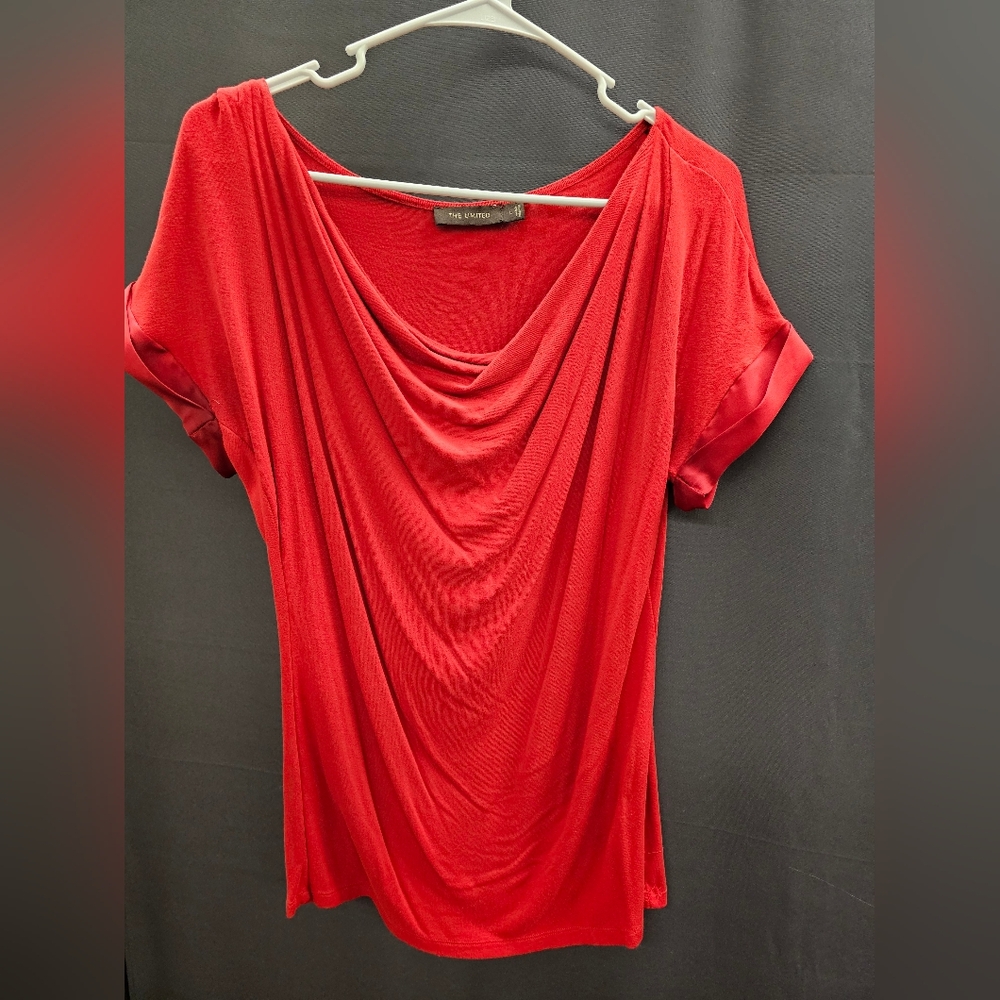 The Limited Vibrant Red Drape Blouse